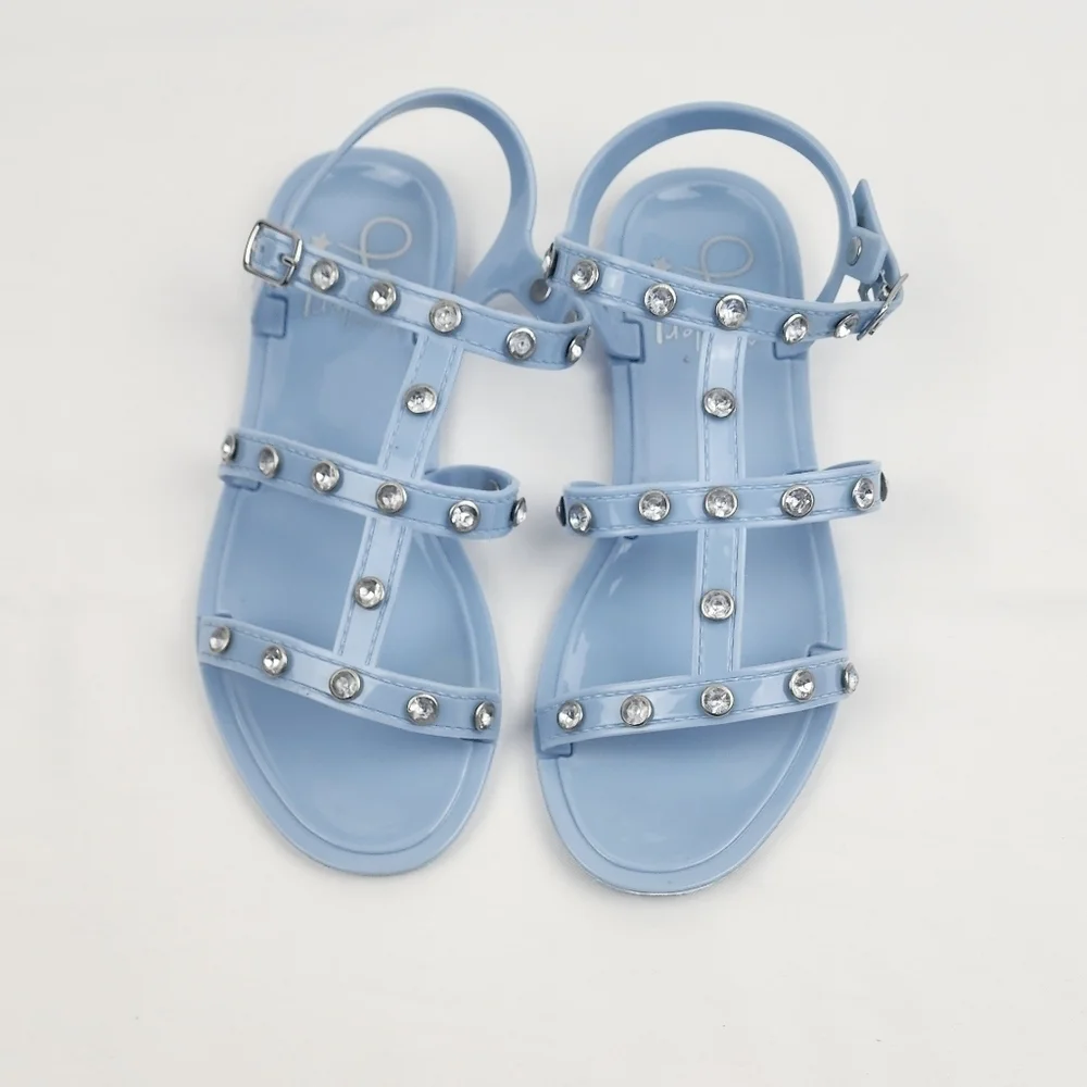Olivia Miller Girl Blue PVC Studded Sandals